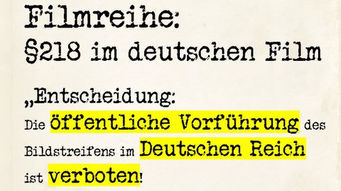 Filmreihe: Paragraph 218 im deutschen Film