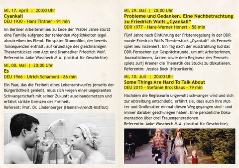 Flyer der Filmreihe "218", Seite 2