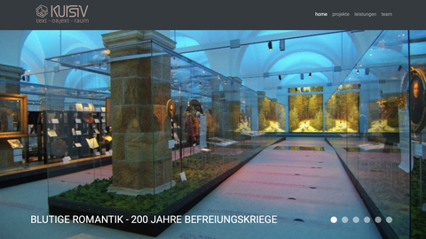 Website der Ausstellungsagentur kursiv