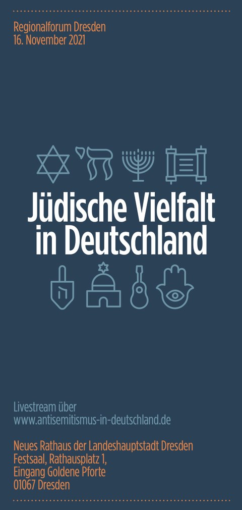 Flyer zur Tagung Jüdische Vielfalt in Deutschland 2021