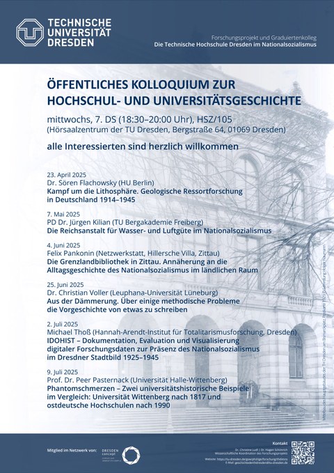 Poster zum Kolloquium zur Hochschul- und Universitätsgeschichte