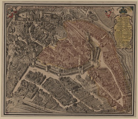 Ansicht von Bautzen, Kupferstich, um 1710