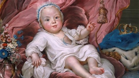 Prinz Friedrich August als Kleinkind idealisiert und als Thronerbe dargestellt
