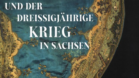 Das Frontcover der Publikation mit einem Teil des Prachtgewandes von Kurfürst Johann Georg I., darauf eine Flusslandschaft