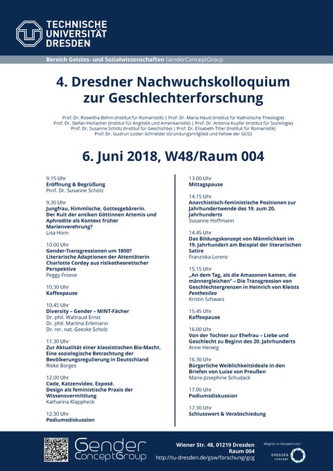 Programm 4. Dresdner NWK Geschlechtergeschichte