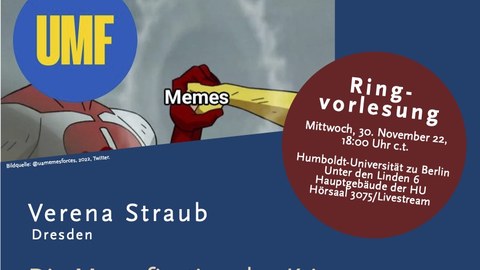 Ankündigung Vortrag Verena Straub an der HU Berlin