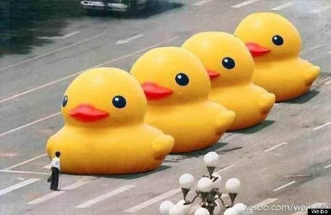 Rubber Duck Tank Man Meme