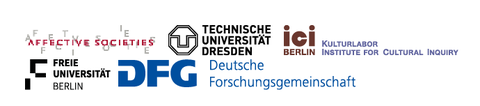 Logos von SFB 1171 "Affective Societies", TU Dresden, ICI Berlin, Freie Universität Berln und DFG