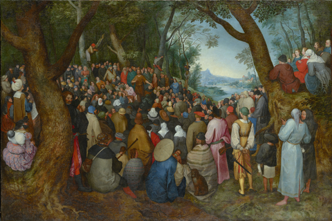 Pieter Bruegel d. Ä. (Nachfolger), Die Predigt Johannes des Täufers, um 1600, Öl auf Leinwand, 110 x 164,5 cm, Staatliche Kunstsammlungen Dresden, Gemäldegalerie Alte Meister
