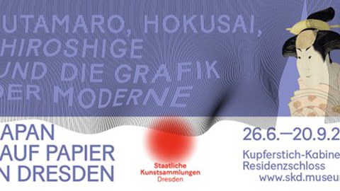 Ausstellungsplakat "Japan auf Papier in Dresden" mit Informationen zum Termin