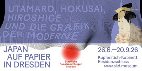 Ausstellungsplakat "Japan auf Papier in Dresden" mit Informationen zum Termin