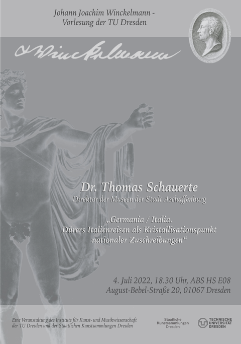 Plakat zur Winckelmann-Vorlesung 2022