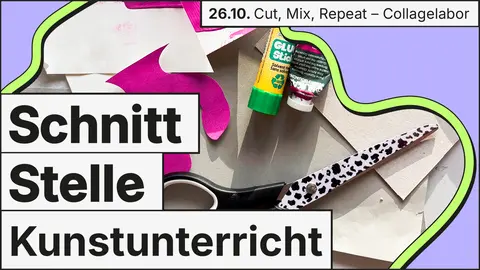 Grafik für eine Collage-Veranstaltung von Schnittstelle Kunstunterricht
