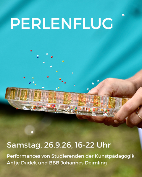 Plakat welches für die Veranstaltung "Perlenflug" wirbt