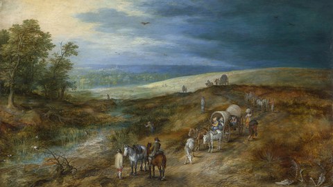 Jan Brueghel d.Ä., Landschaft mit dem Rohrdommeljäger, 1605