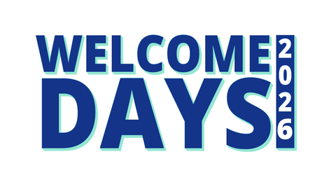 Plakat mit der Überschrift "Welcome Days 2026"