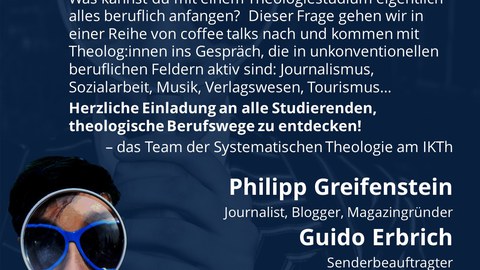 Plakat der Veranstaltung Theologie und Berufe (Medien und Journalismus