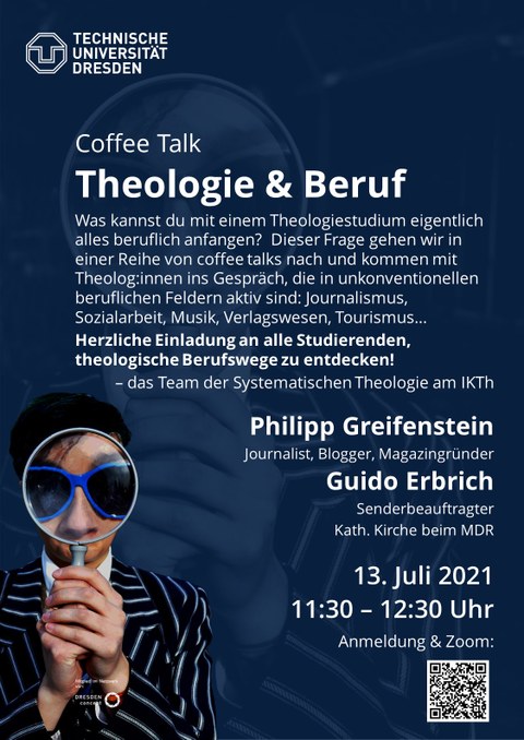 Plakat der Veranstaltung Theologie und Berufe (Medien und Journalismus