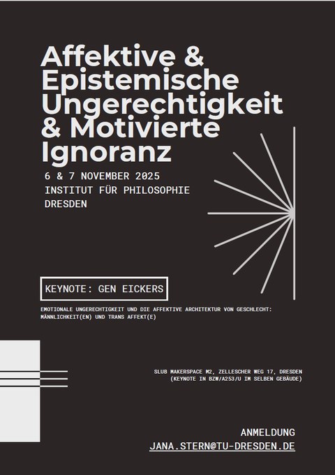 Plakat Workshop affektive und epistemische Ungerechtigkeit
