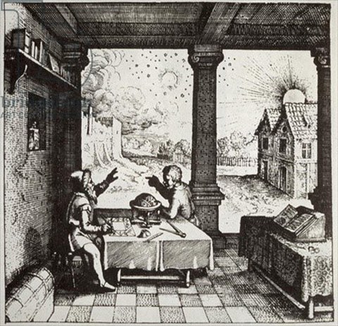 Kupferstich aus dem Buch - Utriusque Cosmi historia - von Robert Fludd