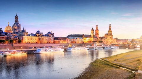 Sicht auf Dresden von der Neustadt aus
