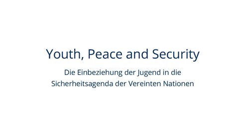 Buchcover Youth, Peace and Security
