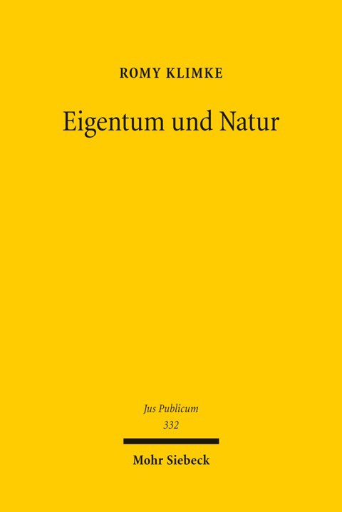 Buchcover Eigentum und Natur von Romy Klimke