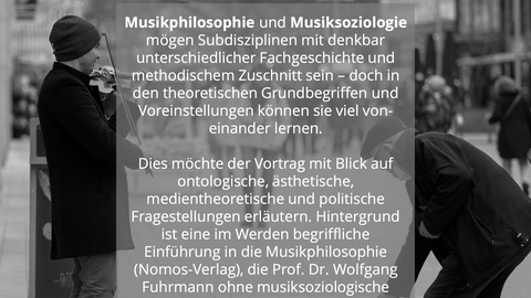 Das Bild zeigt den Einladungstext vor der Abbildung eines Straßenmusikanten.