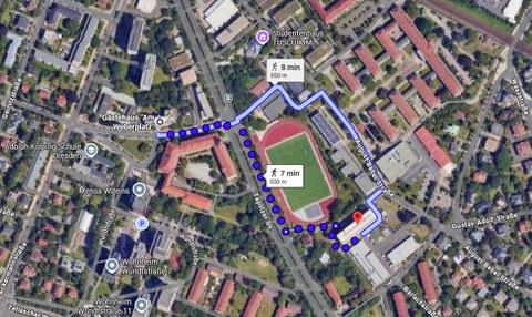 Entfernung: Gästehaus Am Weberplatz - ABS Haus 116