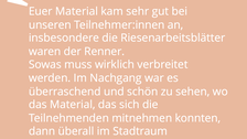 Zitat Materialien im Stadtraum