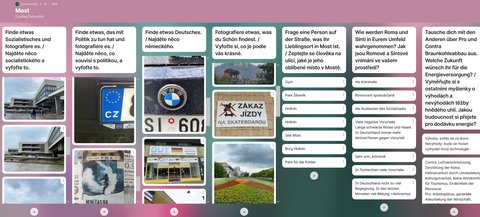 ein Padlet von Studierenden mit Fotos aus Most