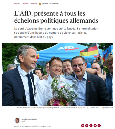 Zeitungsartikel Le Temps 2023-06-26