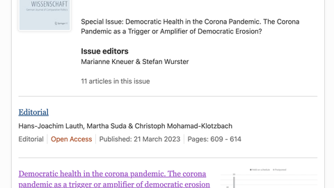 Kneuer/Wurster ZfVP 2022 Volume 16-4. Special Issue. Democratic Health in the Corona Pandemic