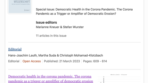 Kneuer/Wurster ZfVP 2022 Volume 16-4. Special Issue. Democratic Health in the Corona Pandemic