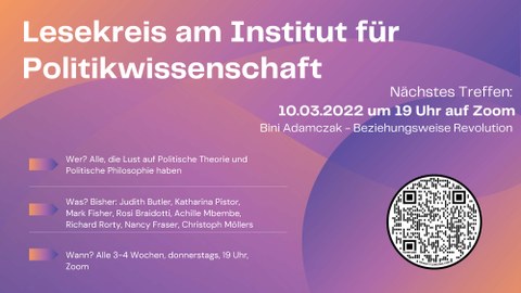 Lesekreis am Institut für Politikwissenschaft am 10. März 2022