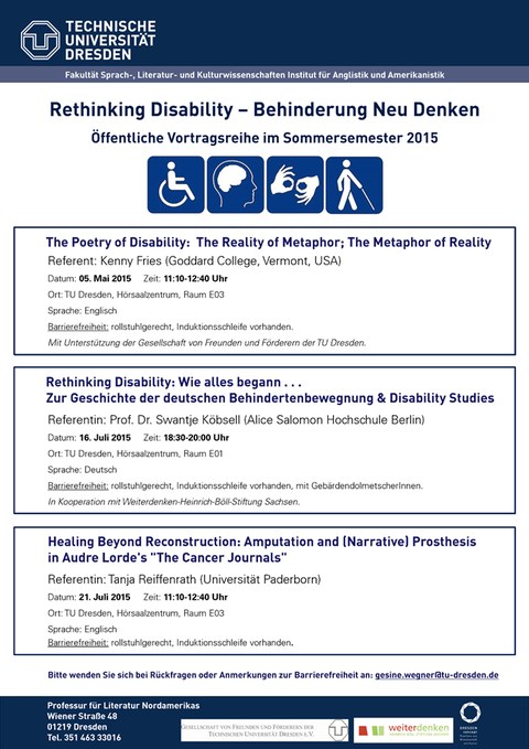 Plakat Rethinking Disability - Behinderung Neu Denken