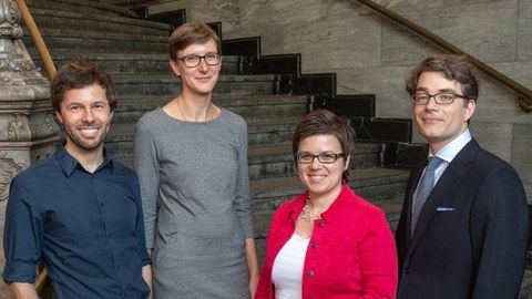 V.l.n.r.: Philipp Kanske, Kristina Musholt, Bernadett Weinzierl, Christoph Lundgreen (Sprecher). Nicht im Bild: Jonas Peters