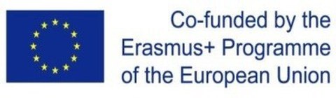 Europäische Flagge mit dem Text: Co-Funded by the Erasmus+ Programme of the European Union