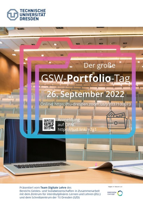 Poster zur Bewerbung des großen GSW-Portfolio-Tages am 26.09.2022