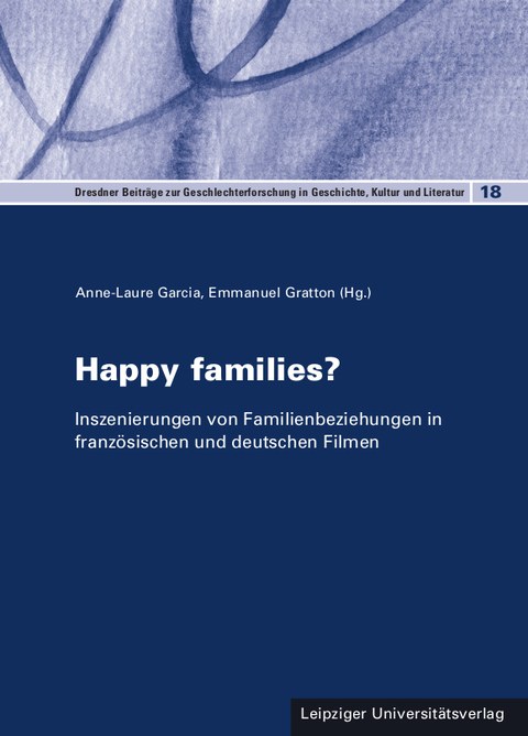 Cover des Sammelbands „Happy Families? Inszenierungen von Familienbeziehungen in französischen und deutschen Filmen“, erschienen in der Reihe „Dresdner Beiträge zur Geschlechterforschung“.