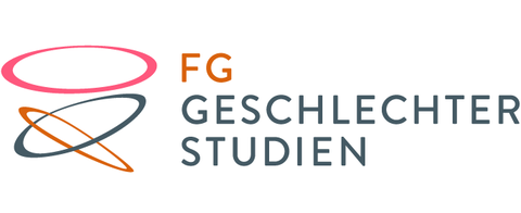 Zu sehen sind drei verschiedenfarbige Ringe, davon zwei in sich geschlossen. Rechts daneben in Großbuchstaben: FG Geschlechterstudien.