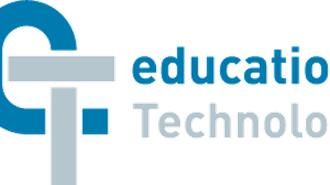 Auf dem Bild ist das Logo Education Technology zu sehenL: Das ist C ist in blau und das T in Grau dargestellt. 