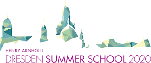 Zu sehen ist, das Logo der Henry Arnhold Summer School im Hintergrund, untermalt von der Silhouette der Brühlschen Terrasse. 