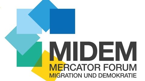 Zu sehen ist der Schriftzug Midem | Mercator Forum Migration und Demokratie.