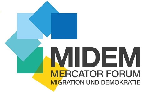 Zu sehen ist der Schriftzug Midem | Mercator Forum Migration und Demokratie.