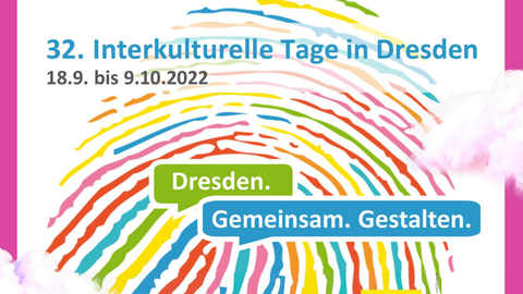 Das Foto zeigt das Logo der Interkulturellen Tage Dresden 2022. Darüber steht, dass der Workshop im Rahmen der Interkulturellen Tage stattfindet.