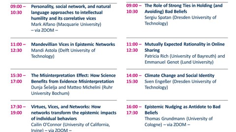 Poster mit Termin- und Workshopdaten zum Workshop "Epistemic Networks"