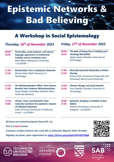 Poster mit Termin- und Workshopdaten zum Workshop "Epistemic Networks"