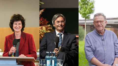 Portraits der Kuratoriumsmitglieder Eva-Maria Stange, Hans Müller-Steinhagen und Claus-Dieter Kaul als Bildmontage