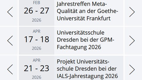 Screenshot des TUD-Kalenders mit Terminen der Forschungsstelle Universitätsschule ForUS